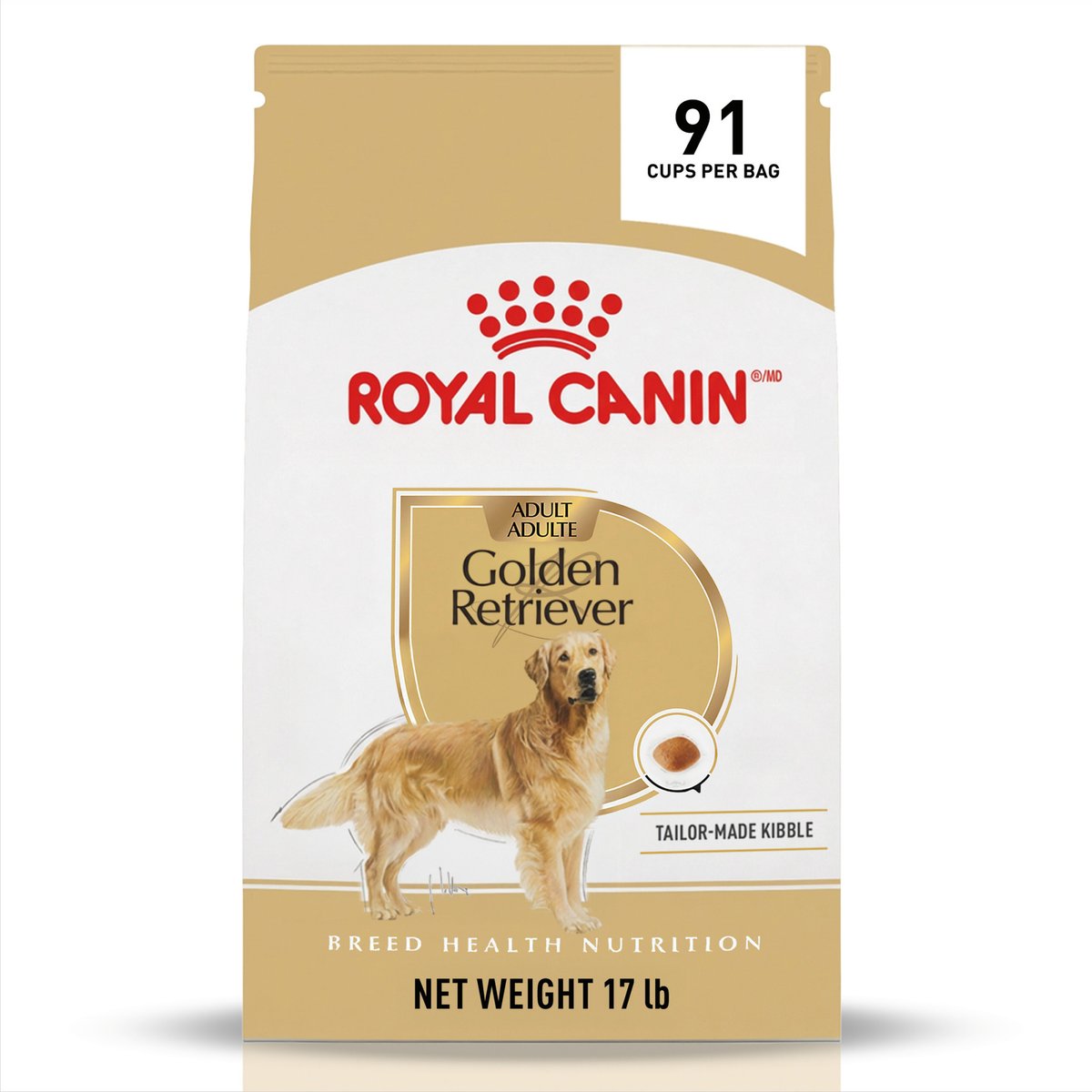 Royal Canin Breed Health Nutrition Golden Retriever Adult Dry Dog Food, 17-lb bag