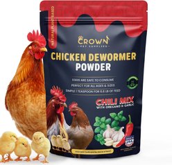 Crown Pet Supplies All Natural Plant Based Dewormer Powder Chicken Supplement, 7.055-oz bag