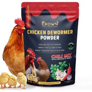 Crown Pet Supplies All Natural Plant Based Dewormer Powder Chicken Supplement, 7.055-oz bag