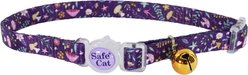 Safe Cat Fashion Adjustable Breakaway Cat Collar, 8 to 12-in neck, 3/8-in wide, Magic Garden