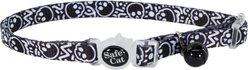 Safe Cat Fashion Adjustable Breakaway Cat Collar, Black Skulls