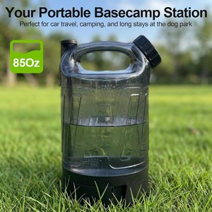 allforpaws Travel Portable Dog Waterer, Black, 10.8 x 6.3 x 7.1-in
