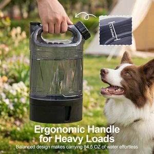 allforpaws Travel Portable Dog Waterer, Black, 10.8 x 6.3 x 7.1-in