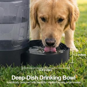 allforpaws Travel Portable Dog Waterer, Black, 10.8 x 6.3 x 7.1-in