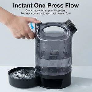 allforpaws Travel Portable Dog Waterer, Black, 10.8 x 6.3 x 7.1-in