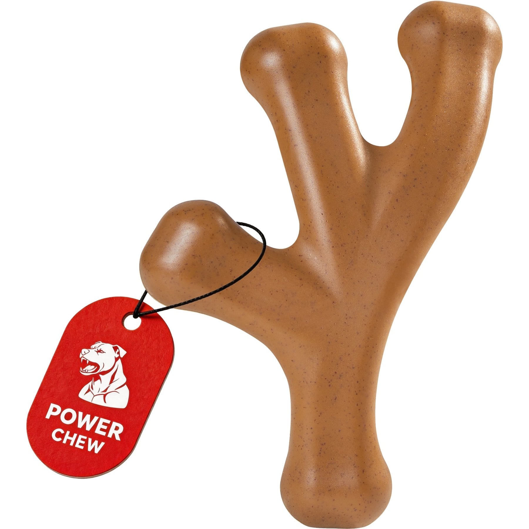 Potaroma Beef Flavored Nylon Tough Triple-Branch Exercise Dog Chew Toy, Brown