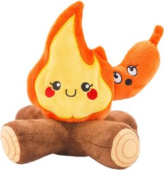 HugSmart Campfire 2-in-1 Plush Squeaky Dog Toy, Small/Medium