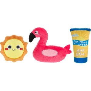 HugSmart Summer Beach Plush Squeaky Variety Pack Dog Toy, X-Small/Small, 3 Count