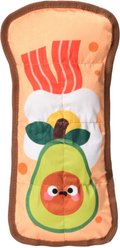 HugSmart Avocado Toast Plush Squeaky Crinkle Dog Toy, Small/Medium