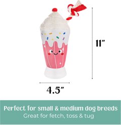 HugSmart Strawberry Smoothie Floating Plush with Rope Squeaky Dog Toy, Small/Medium slide 2 of 5