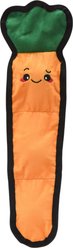 HugSmart Carrot Stuffing-Free Flat Plush Squeaky Crinkle Dog Toy, Small/Medium