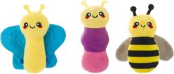 HugSmart Little Insects Plush Squeaky Crinkle Variety Pack Dog Toy, X-Small/Small, 3 Count