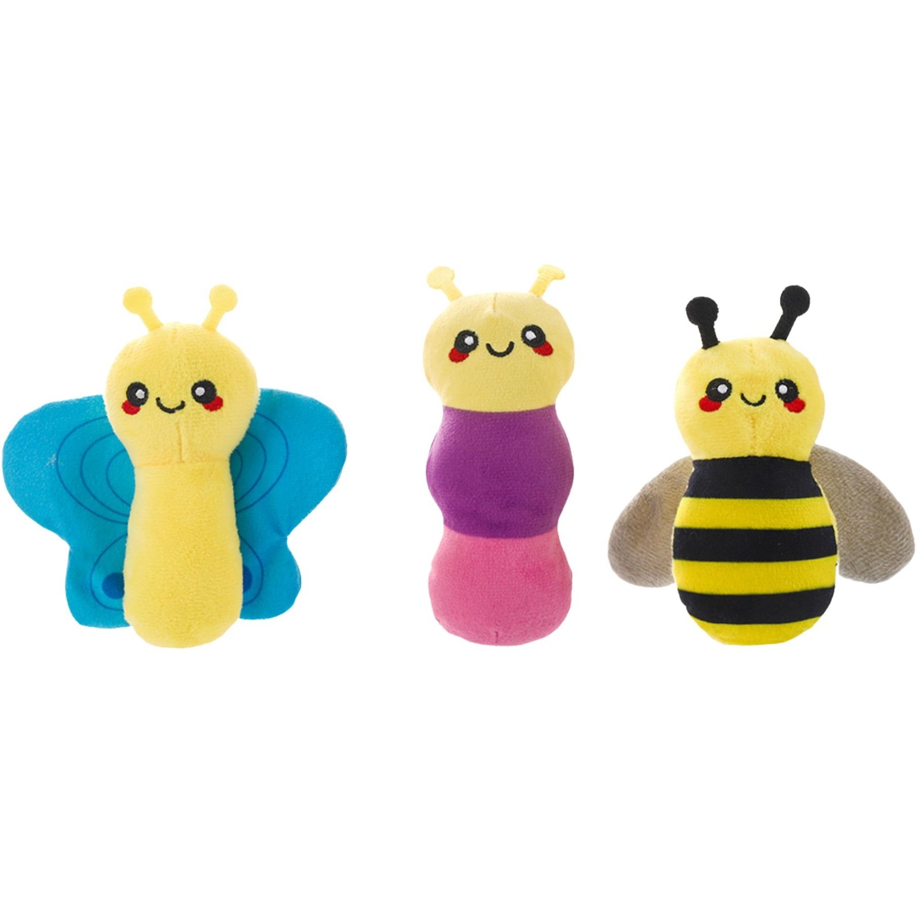 HugSmart Little Insects Plush Squeaky Crinkle Variety Pack Dog Toy, X-Small/Small, 3 Count