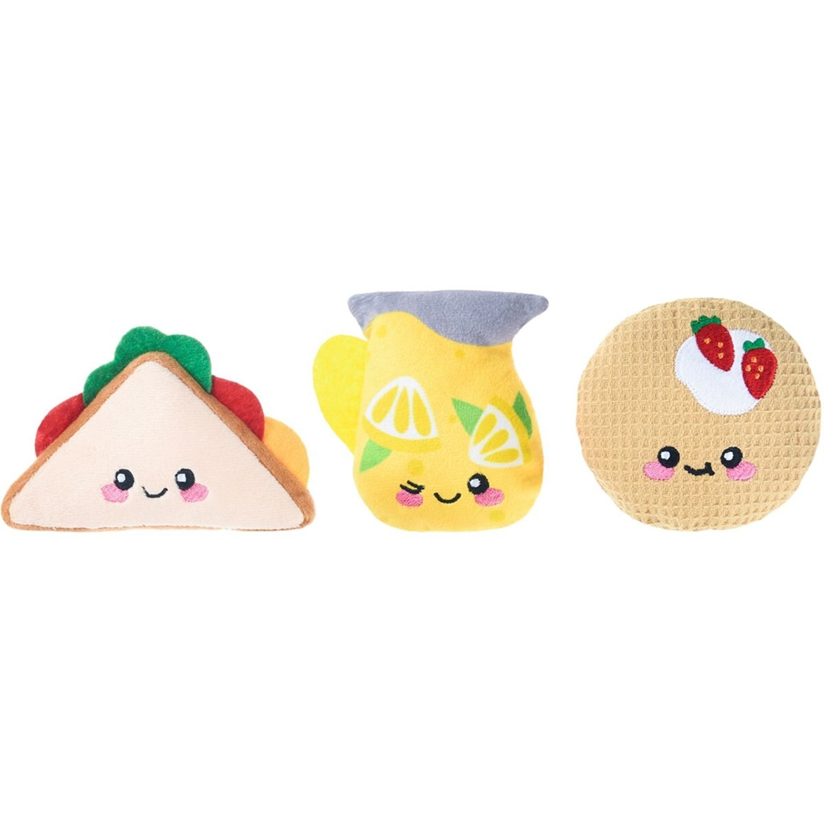HugSmart Breakfast Plush Squeaky Variety Pack Dog Toy, X-Small/Small, 3 Count