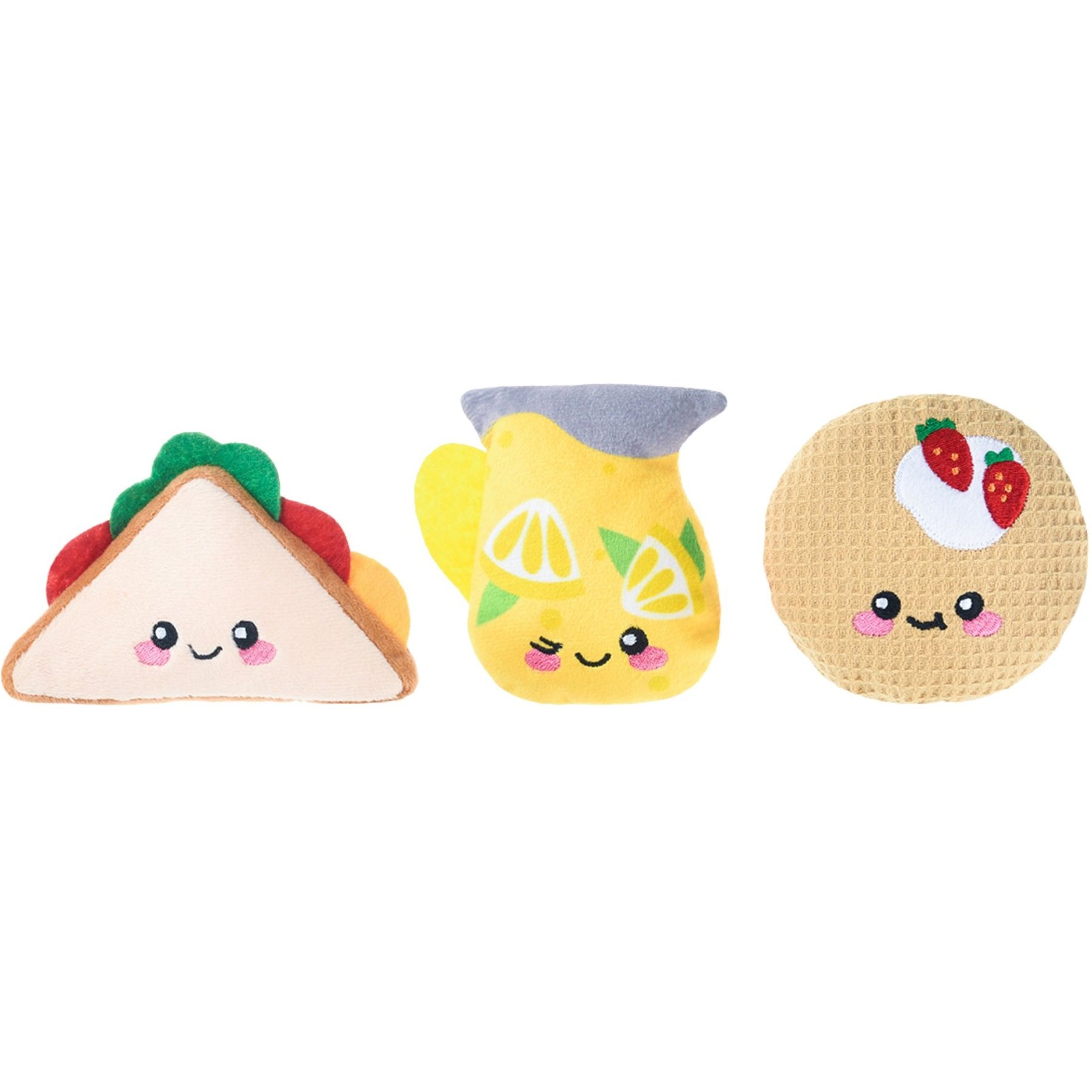 HugSmart Breakfast Plush Squeaky Variety Pack Dog Toy, X-Small/Small, 3 Count