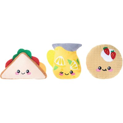 HugSmart HugSmart Breakfast Plush Squeaky Variety Pack Dog Toy, X-Small/Small, 3 Count