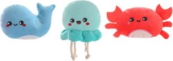 HugSmart Sea Creatures Plush Squeaky Variety Pack Dog Toy, X-Small/Small, 3 Count