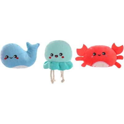 HugSmart HugSmart Sea Creatures Plush Squeaky Variety Pack Dog Toy, X-Small/Small, 3 Count