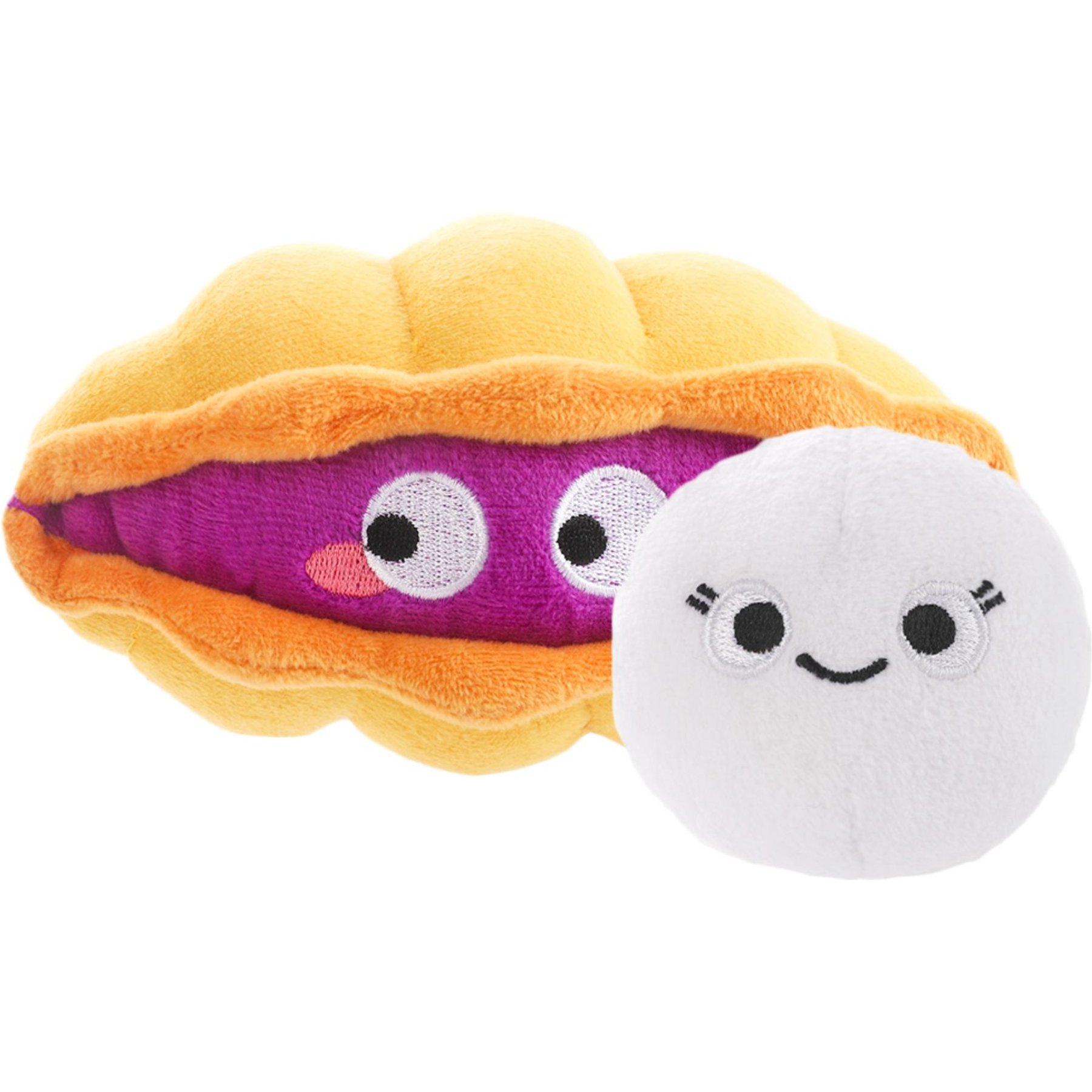 HugSmart Clam 2-in-1 Plush Squeaky Dog Toy, Small/Medium