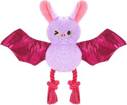 HugSmart Halloween Bat Plush with Rope Squeaky Dog Toy, Small/Medium