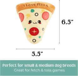 HugSmart Pizza Plush Treat Dispensing Squeaky Dog Toy, Small/Medium slide 2 of 5
