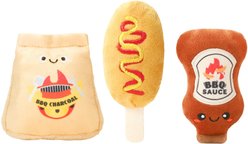 HugSmart BBQ Plush Squeaky Variety Pack Dog Toy, X-Small/Small, 3 Count
