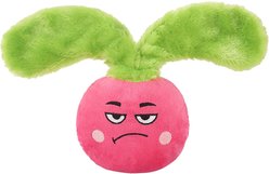 HugSmart Radish Plush Treat Dispensing Squeaky Crinkle Dog Toy, Small/Medium