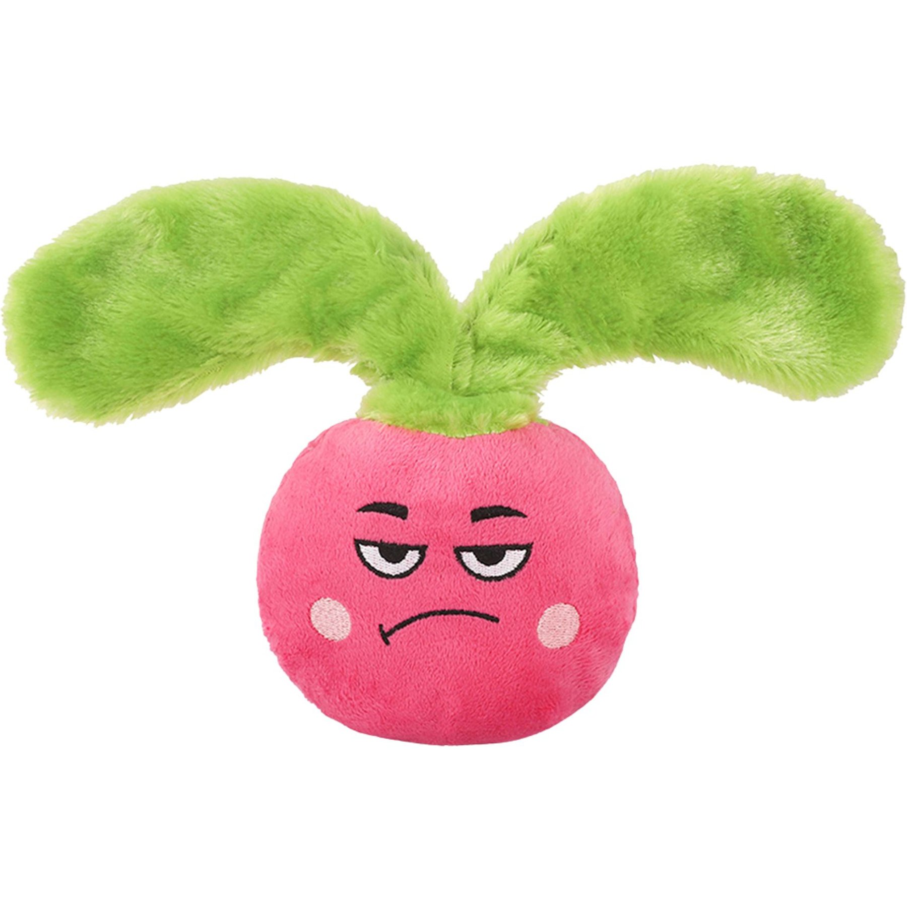 HugSmart Radish Plush Treat Dispensing Squeaky Crinkle Dog Toy, Small/Medium