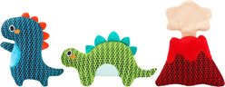 HugSmart Dinosaur Durable Mesh Plush Squeaky Variety Pack Dog Toy, X-Small/Small, 3 Count