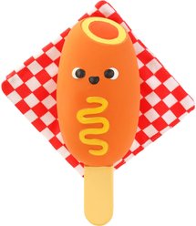 HugSmart Corn Dog Latex Plush Squeaky Crinkle Dog Toy, Small/Medium