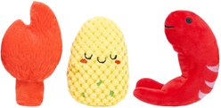 HugSmart Seafood Boil Plush Squeaky Variety Pack Dog Toy, X-Small/Small, 3 Count