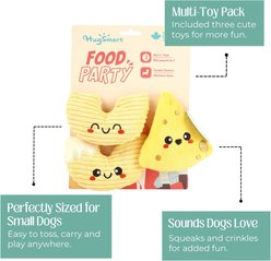 HugSmart Mac & Cheese Plush Squeaky Crinkle Variety Pack Dog Toy, X-Small/Small, 3 Count slide 2 of 5