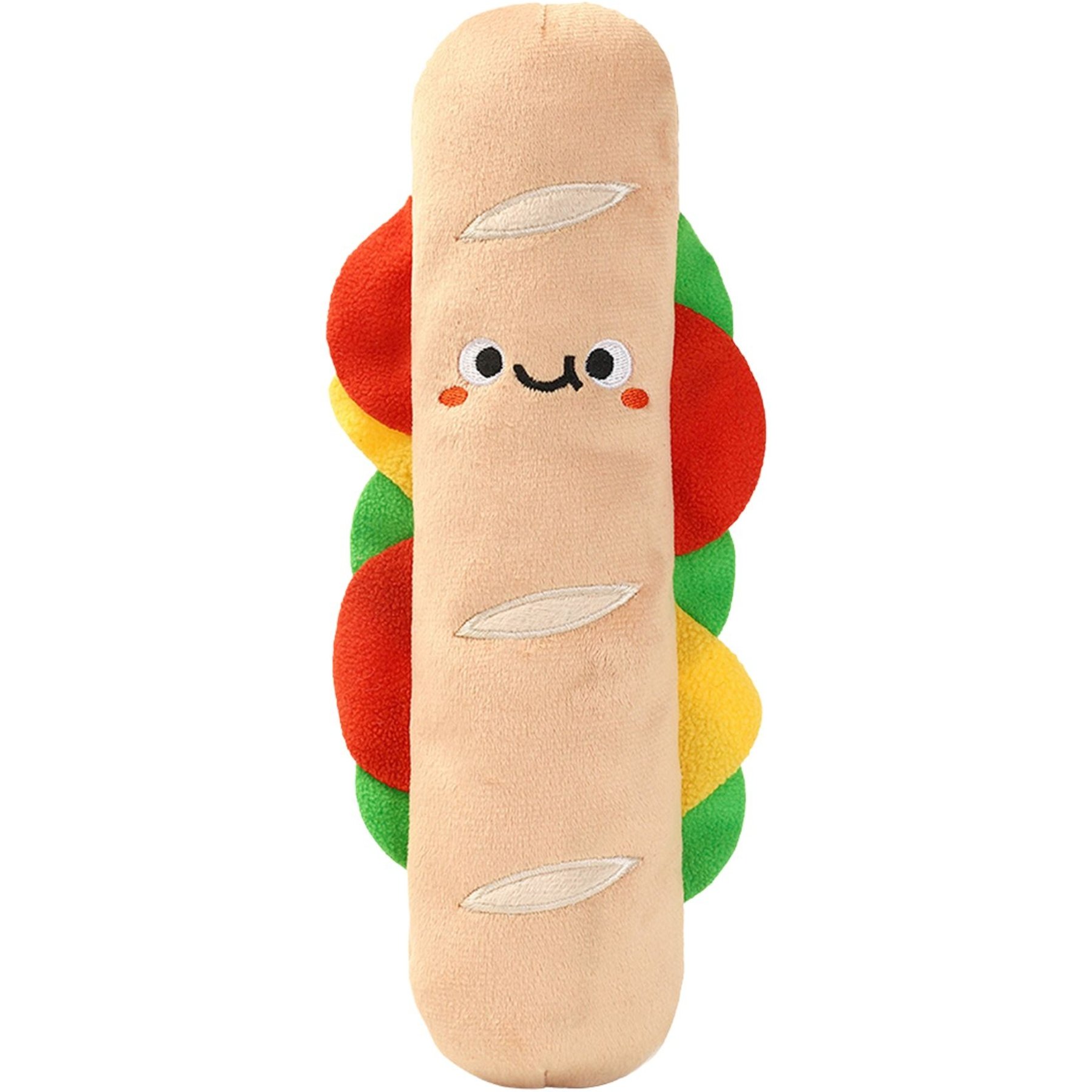 HugSmart Sandwich Plush Shake-to-Squeak Dog Toy, Small/Medium