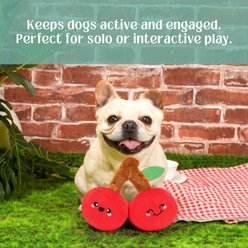 HugSmart Cherry Plush Squeaky Dog Toy, Small/Medium slide 2 of 5