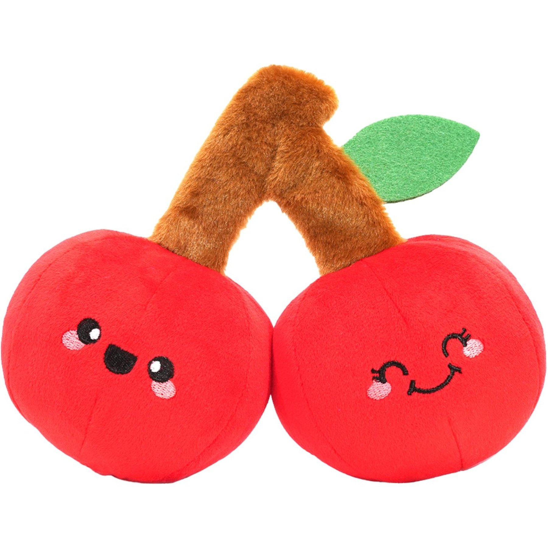 HugSmart Cherry Plush Squeaky Dog Toy, Small/Medium