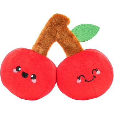 HugSmart HugSmart Cherry Plush Squeaky Dog Toy, Small/Medium
