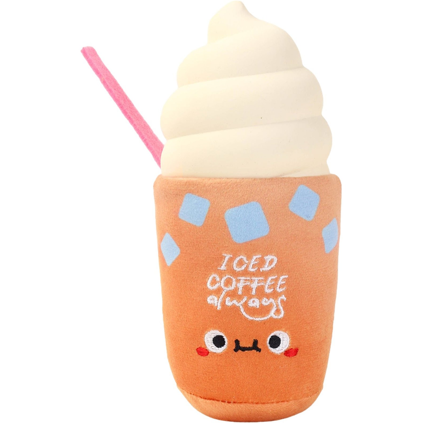 HugSmart Iced Coffee Latex Plush Squeaky Dog Toy, Small/Medium