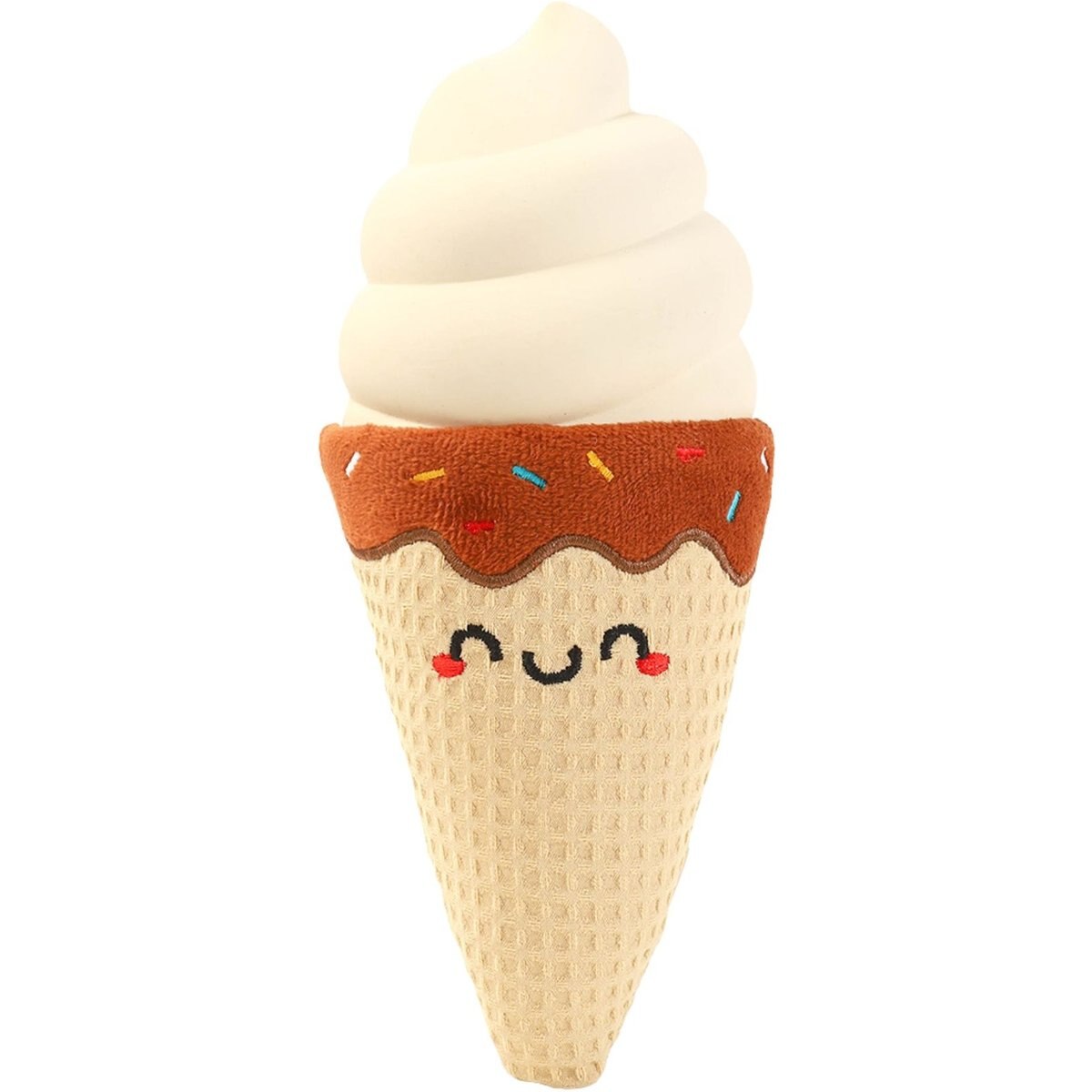 HugSmart Ice Cream Cone Latex Plush Squeaky Dog Toy, Small/Medium