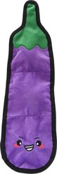 HugSmart Eggplant Stuffing-Free Flat Plush Squeaky Crinkle Dog Toy, Small/Medium