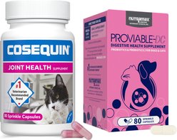 Nutramax Proviable-DC Capsules Digestive Supplement+ Cosequin Capsules Joint Supplement for Cats