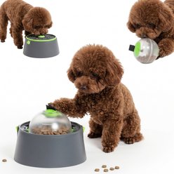 PawsPik 3-in-1 Multi-Purpose Treat, Feed & Lick Station Dog Feeder, Black, Small