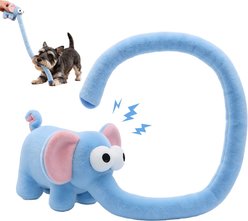 Potaroma Long Nose Elephant Adjustable Shaped Interactive Squeaky Plush Tug Dog Toy, Blue, 21.7-in slide 1 of 6