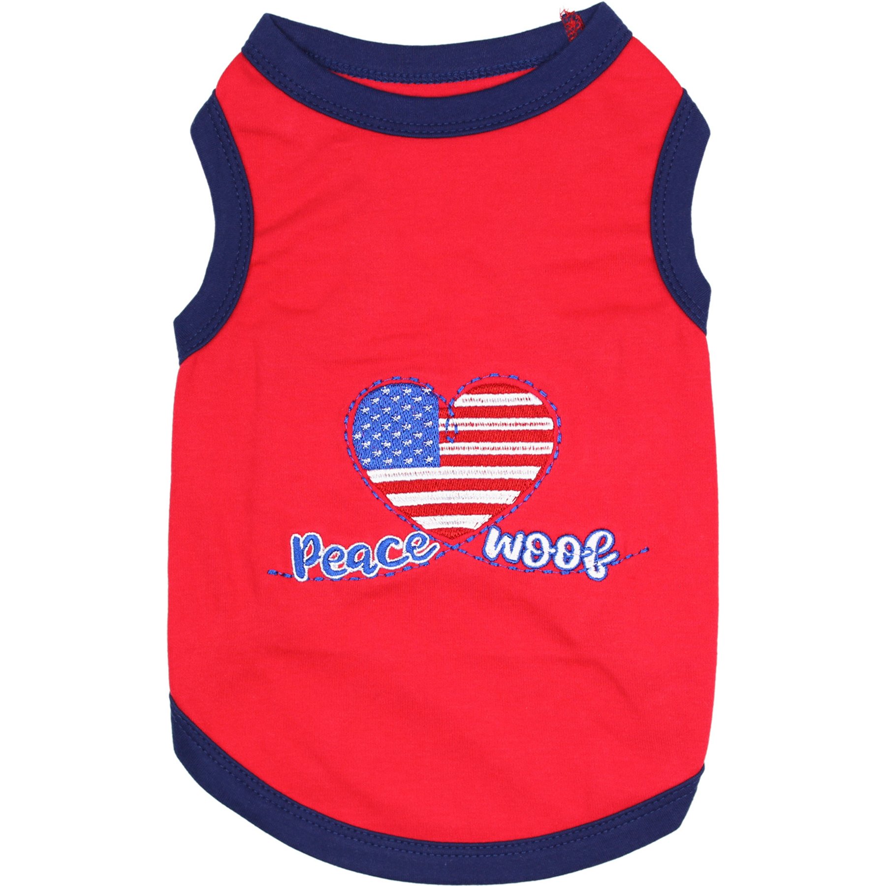 Parisian Pet Peace Love Woof Dog Shirt, Large