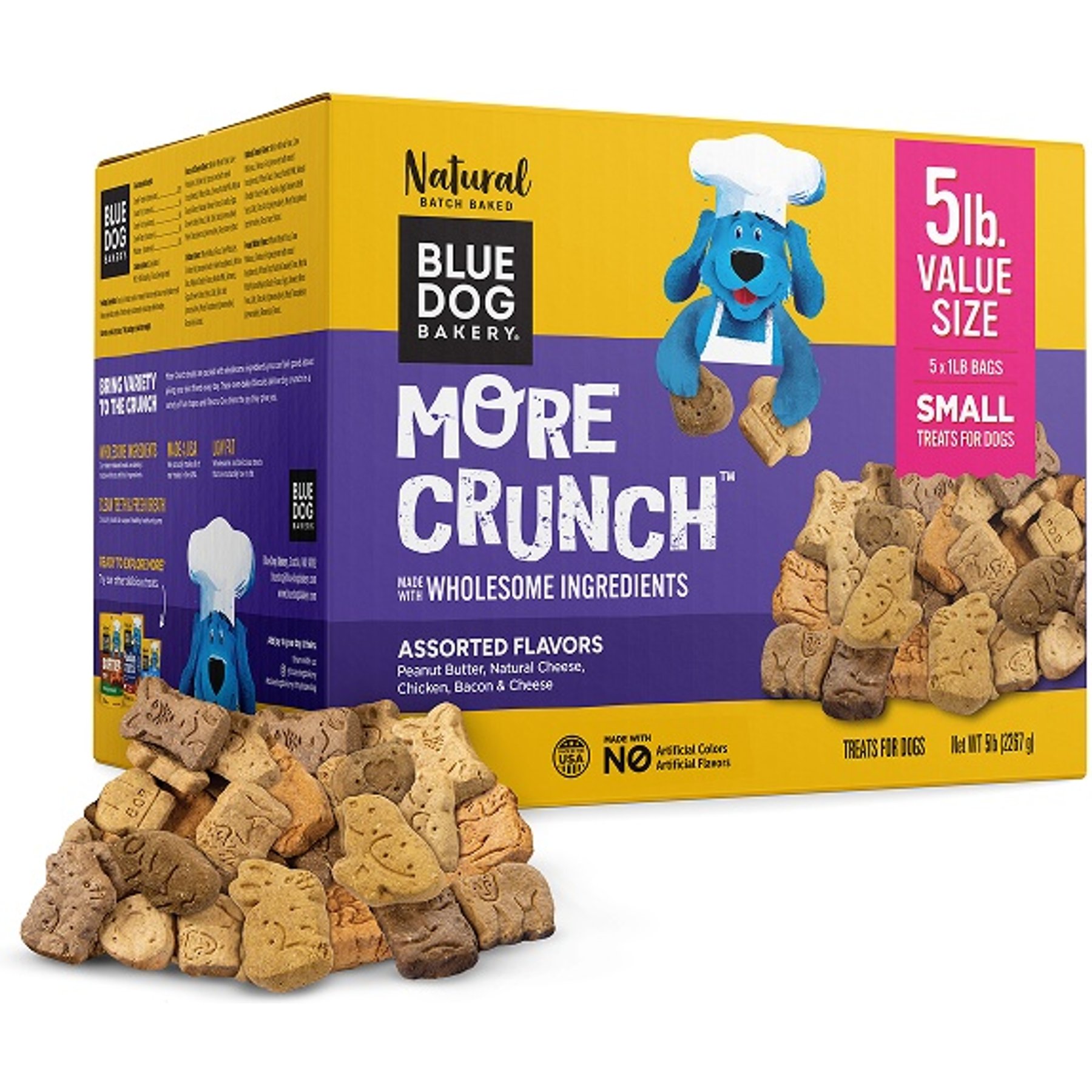 Blue Dog Bakery More Crunch Value Pack Assorted Flavors Small Dog Treats, 5-lb box