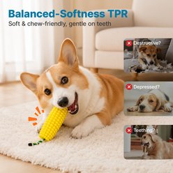 Potaroma Durable Squeaky Interactive Corn Stick Chew Dog Toy, Yellow slide 2 of 8
