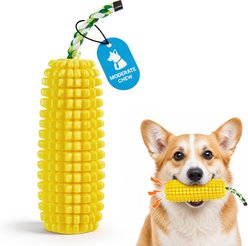 Potaroma Durable Squeaky Interactive Corn Stick Chew Dog Toy, Yellow