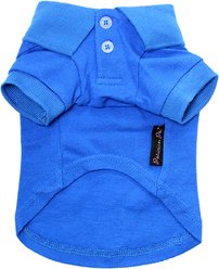 Parisian Pet Cool Tone Preppy Polo Dog Shirt, Blue, X-Large