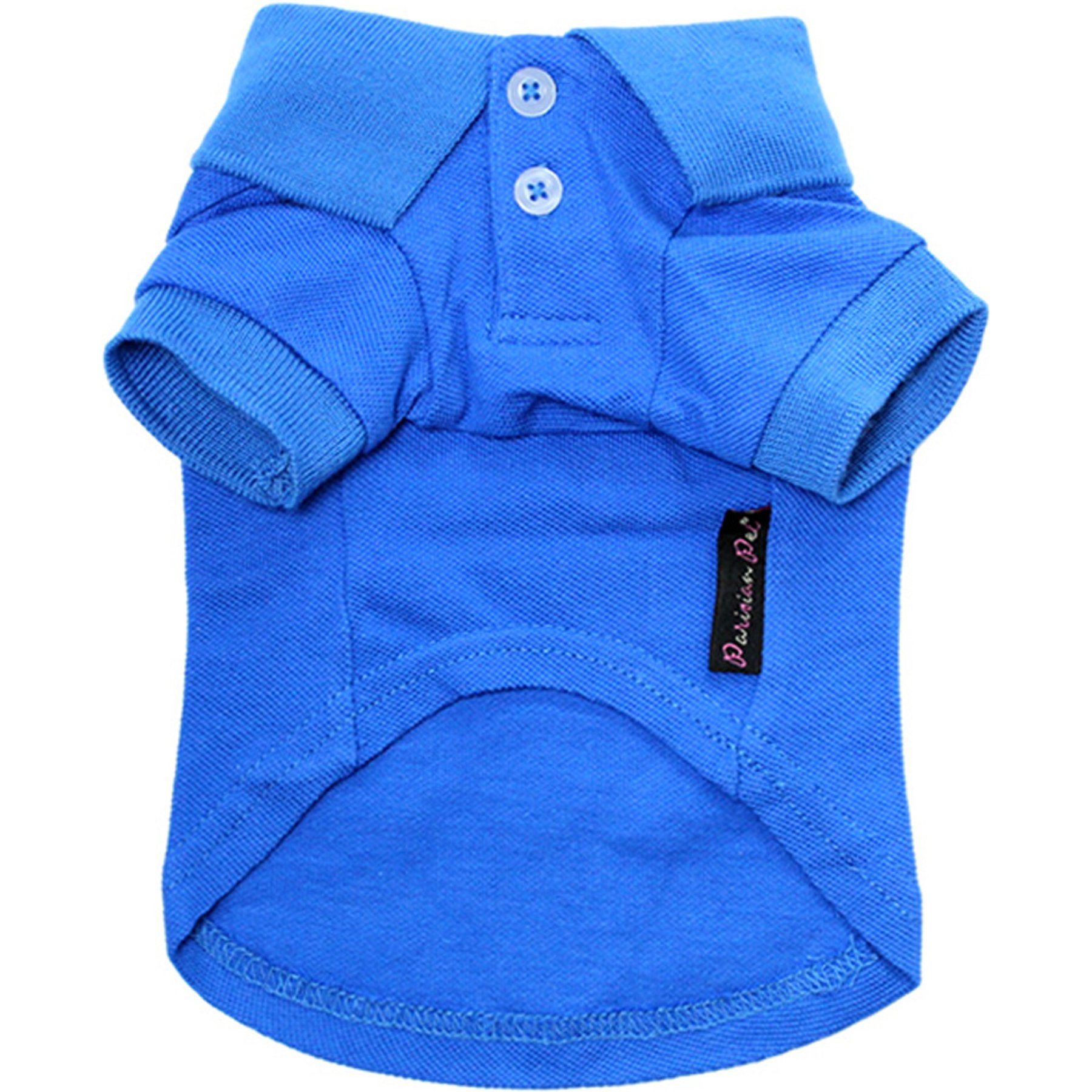 Parisian Pet Cool Tone Preppy Polo Dog Shirt, Blue, Small