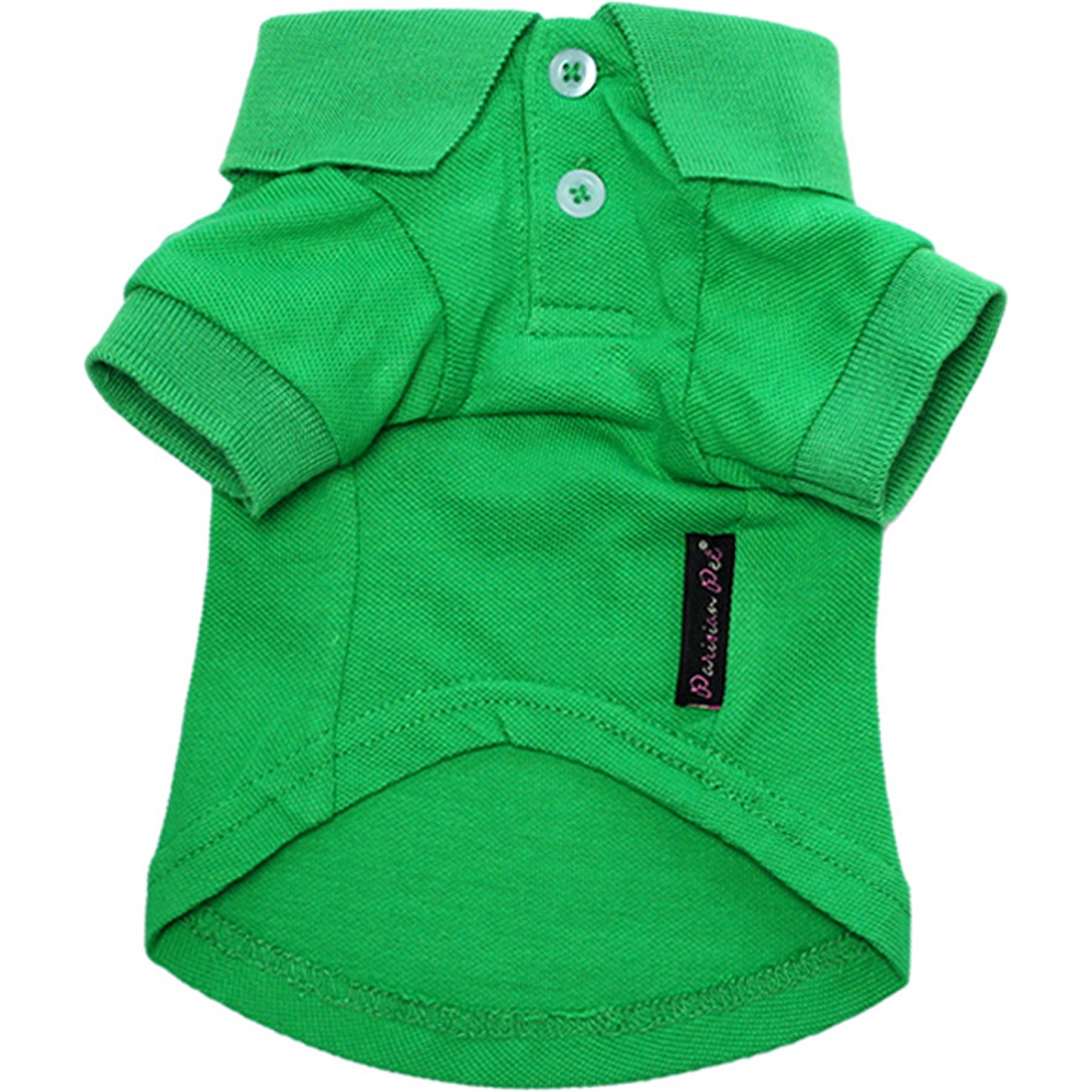 Parisian Pet Classic Solid Color Polo Dog Shirt, Green, Medium