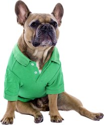 Parisian Pet Classic Solid Color Polo Dog Shirt, Green, Small slide 2 of 4